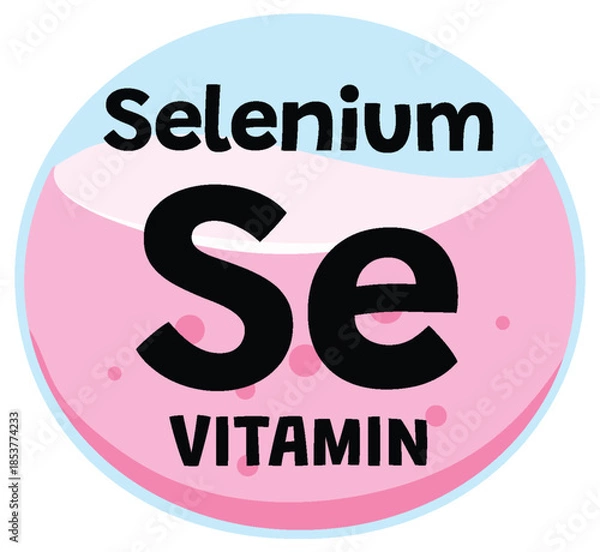 Fototapeta Selenium Vitamin Icon in Flat Vector Style