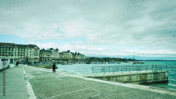 Obraz Lake Geneva Scenic Alpine View