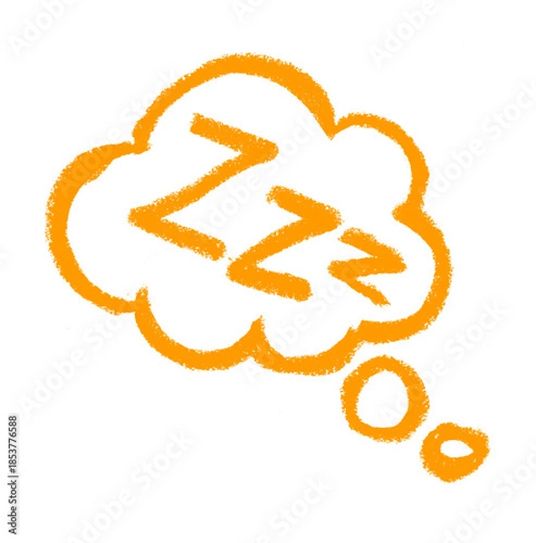 Obraz Zzz In Speech Bubble Dream Sleeping Resting Related Icon Crayon Chalk Drawing Vector