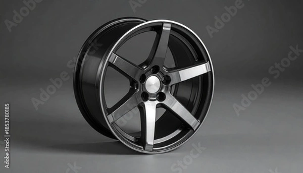 Obraz Car wheel on gray.