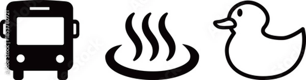 Obraz 温泉　バス　アヒル　アイコン