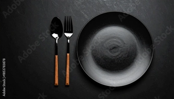 Obraz Place Setting on Black.