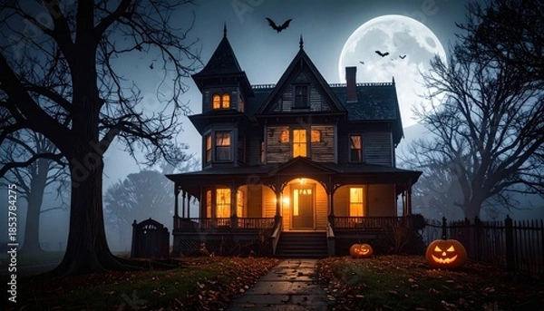 Obraz Spooky House at Halloween.