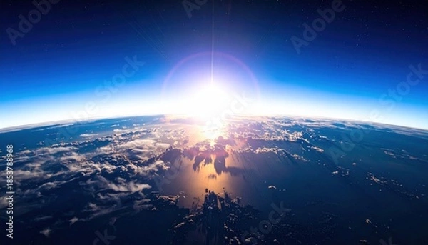 Obraz Earth sunrise from space.