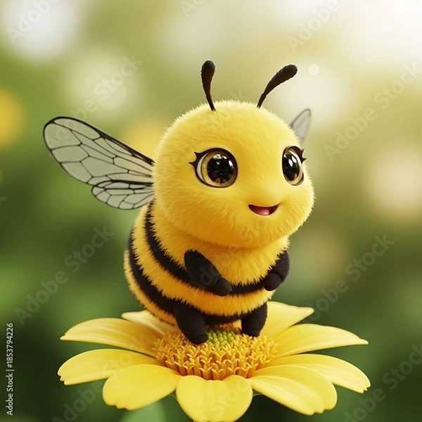 Obraz 蜜蜂の微笑み、春の光の中で