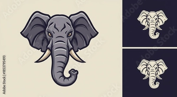 Obraz 力強い象、ベクターイラスト