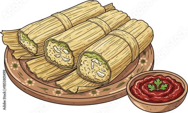 Obraz Tamales with Corn Husks