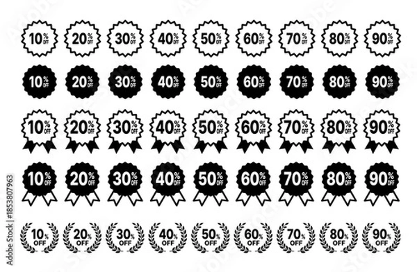 Fototapeta アイコンラベルセット セール割引率（10〜90%OFF） 白・黒