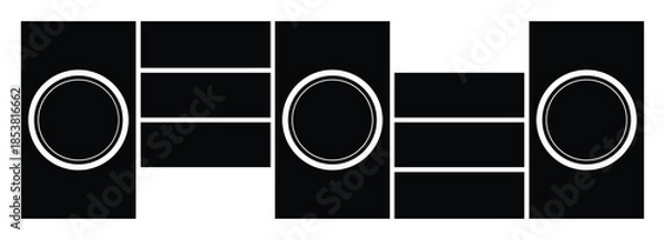 Obraz Blank college frame photo part or picture. picture Vector mockup mega collection bundle. Vector illustration. photo college.