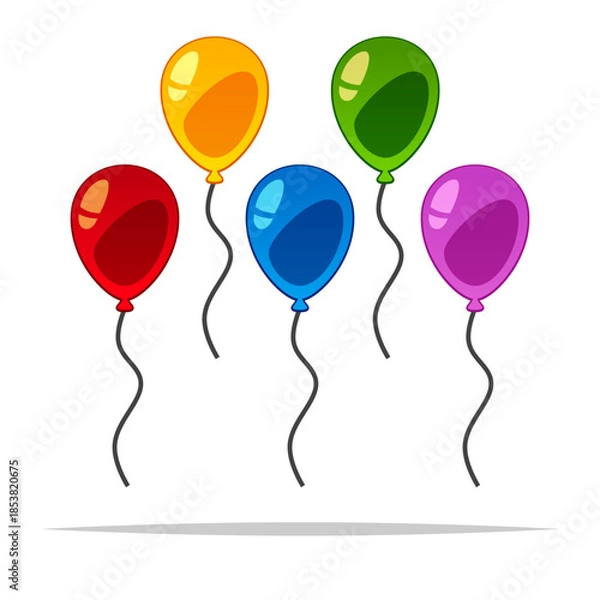 Obraz Cartoon colorful balloons vector isolated illustration