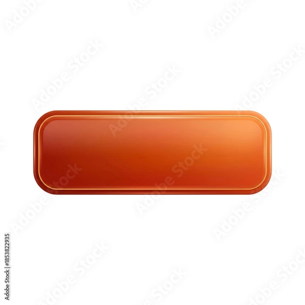 Obraz Shiny Orange Button with Rounded Edges and Smooth Surface.