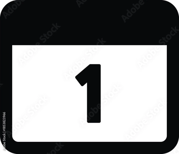 Obraz Simple solid icon of calendar