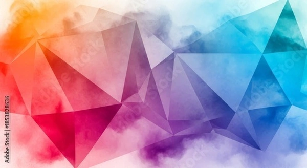 Obraz Colorful polygonal abstract background rainbow gradient vibrant.