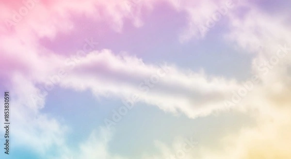 Obraz Pastel rainbow sky with clouds soft gradient colors.