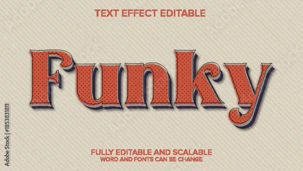 Fototapeta 3d text effect funky vector editable