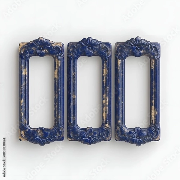 Obraz Three ornate lapis lazuli picture frames.