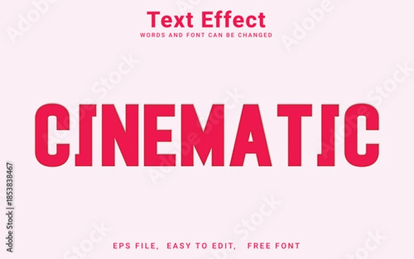 Obraz Editable text effect in Illustrator - Cinematic text effect vector style theme