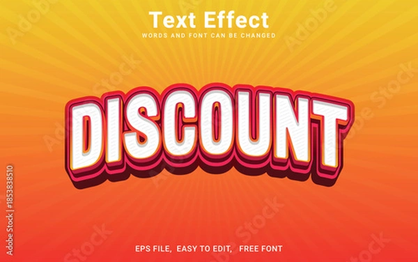 Obraz Editable text style effect - Discount text style theme.