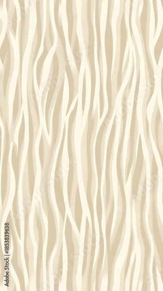 Fototapeta Cream Wavy Patterned Background Texture Design.