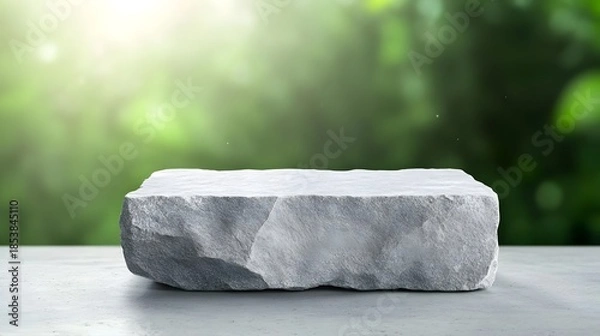 Obraz Gray stone on gray surface outdoors.