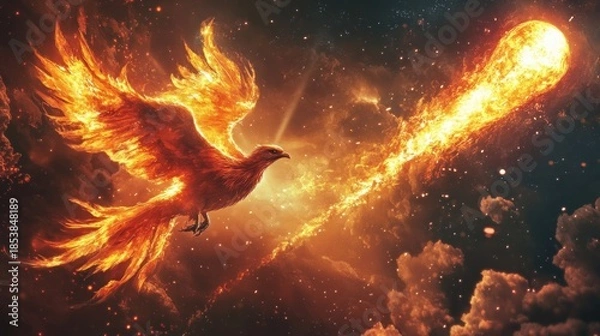 Obraz Fiery phoenix in flight