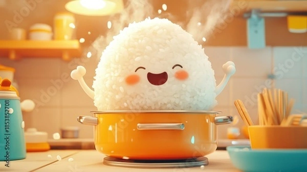 Obraz Fluffy bunny egg in kitchen