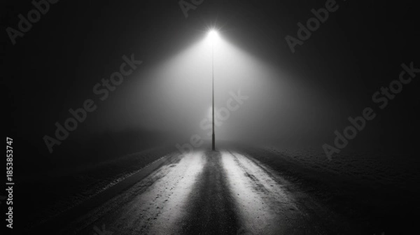 Obraz Foggy night streetlight