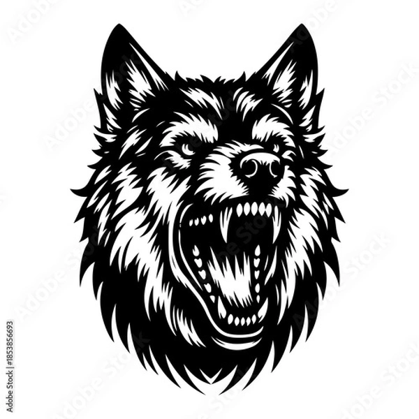 Obraz Tribal Wolf Head Vector Tattoo Illustration