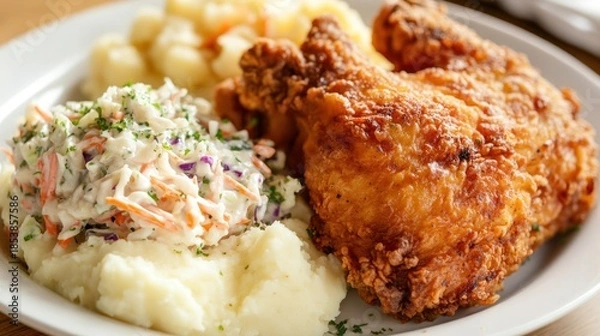 Obraz Fried chicken meal with sides