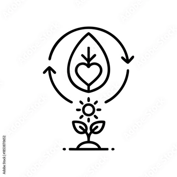 Obraz eco, green, sustainable, nature, icon