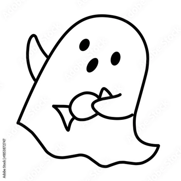 Obraz Cute ghost vector icon