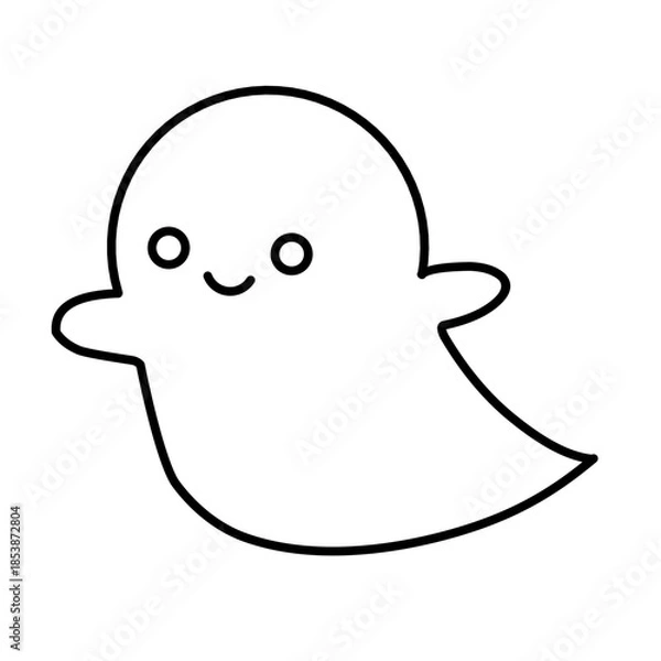 Obraz Cute ghost vector icon
