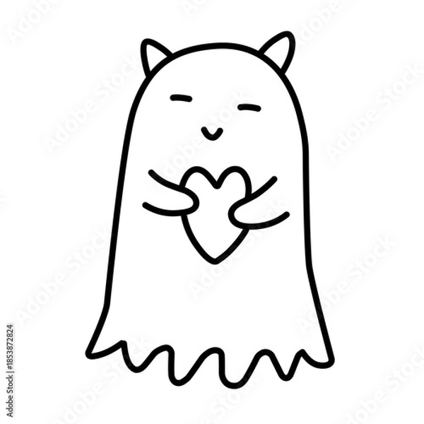 Obraz Cute ghost vector icon