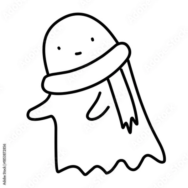 Obraz Cute ghost vector icon