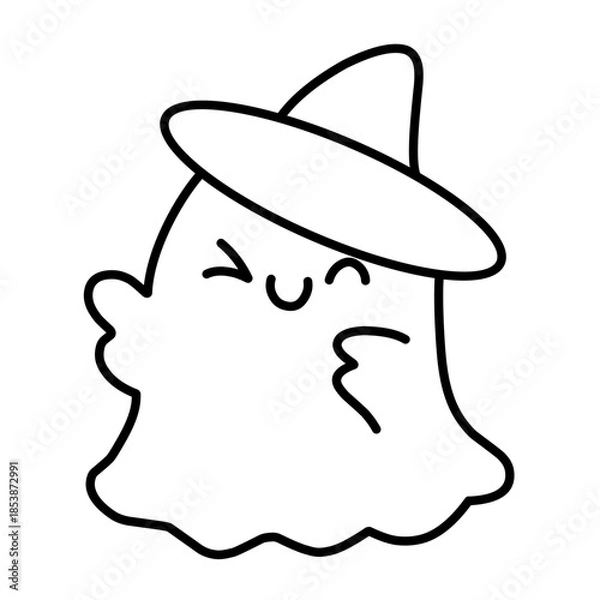 Obraz Cute ghost vector icon