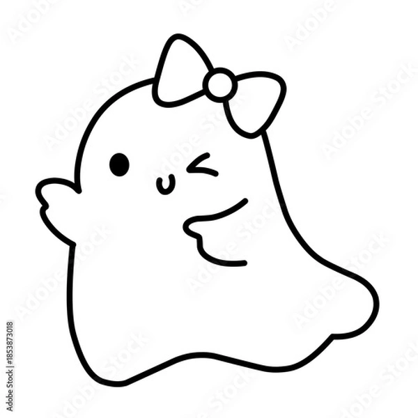Obraz Cute ghost vector icon