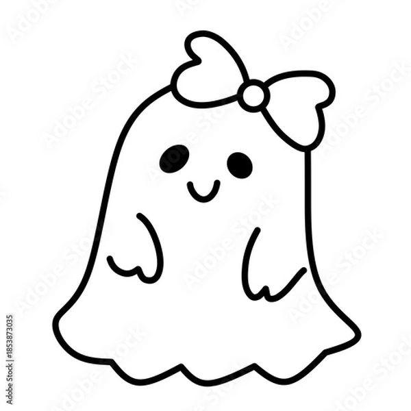 Obraz Cute ghost vector icon