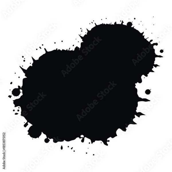 Obraz abstract black ink splash