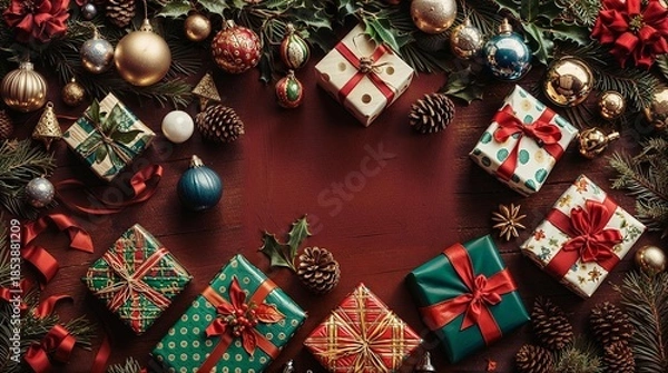 Fototapeta christmas tree decorations