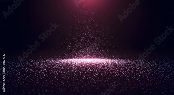 Obraz Pink Glitter Particles Rising From Dark Surface light