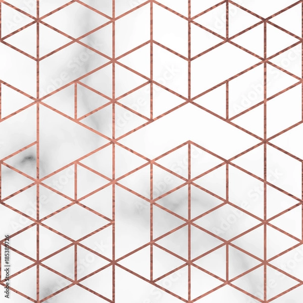 Obraz Marble Texture Vector Background with rose gold lines