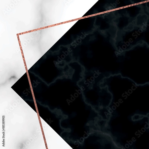 Obraz Marble Texture Vector Background with rose gold lines