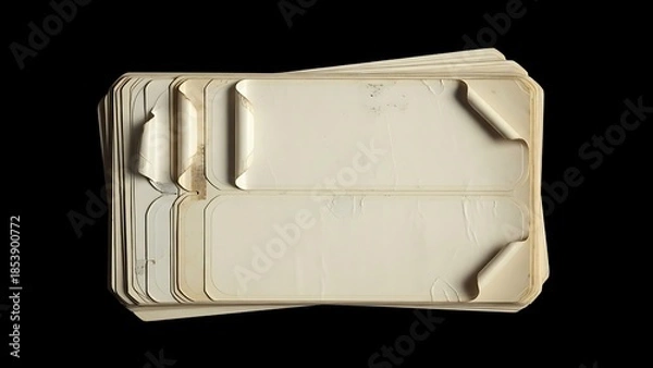 Obraz 古い紙の束 静かに浮かぶ 白い光の中で