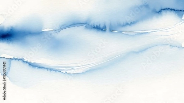 Obraz 青色の水彩が優雅に広がる、抽象的な背景デザインの美しさ