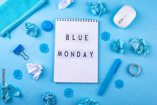 Obraz Blue monday concept, post-holiday blues