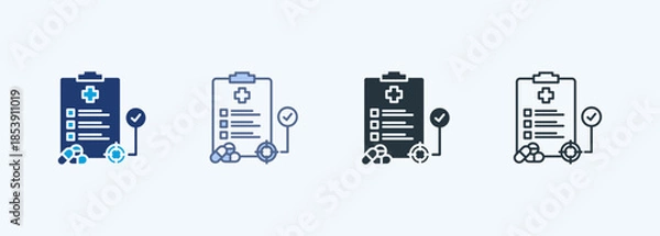 Obraz Clinical Endpoint Multiple Style Icon Collection