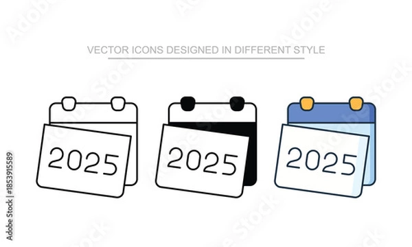 Obraz Goodbye 2025 vector design in modern and trendy style icon