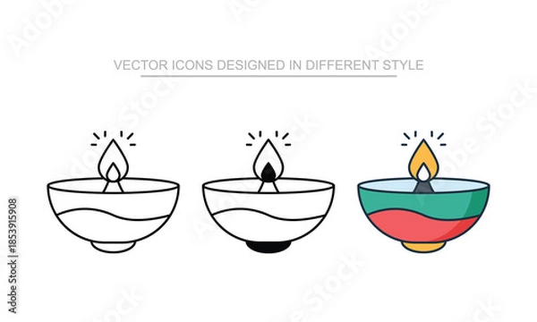 Obraz Clay Lamp vector icon stock isolated on white sheet