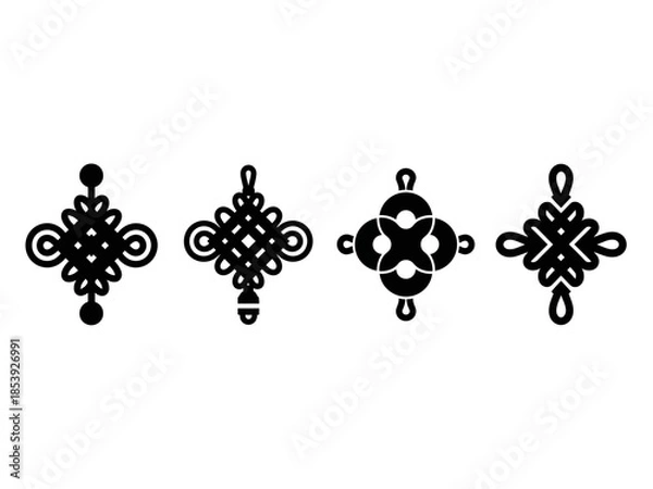 Obraz decorative Chinese knot vector icon