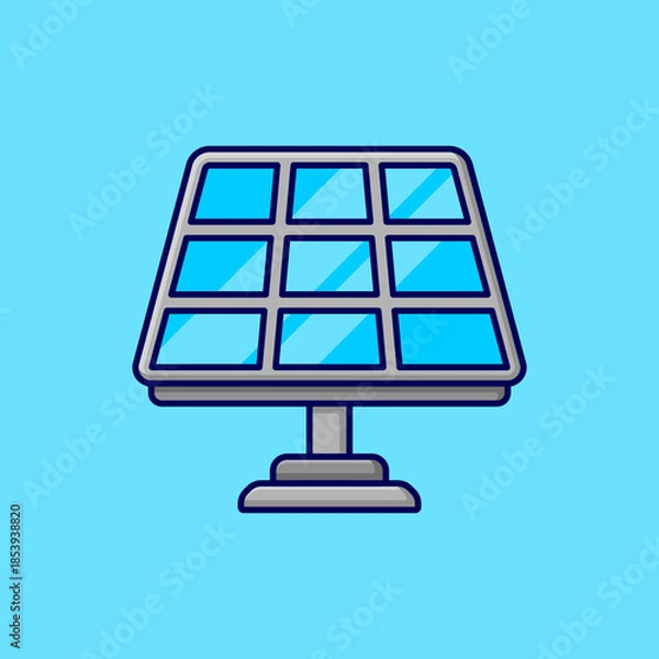 Obraz Solar Panel Vector Icon Illustration On Isolated Background.